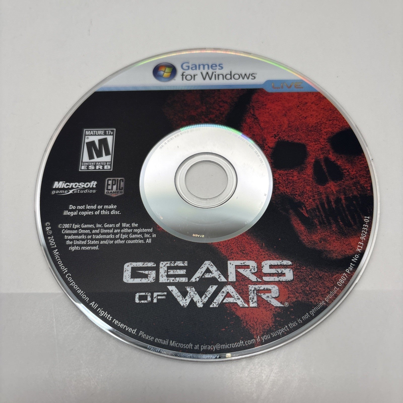 Gears of War (PC, 2007) Loose Disc