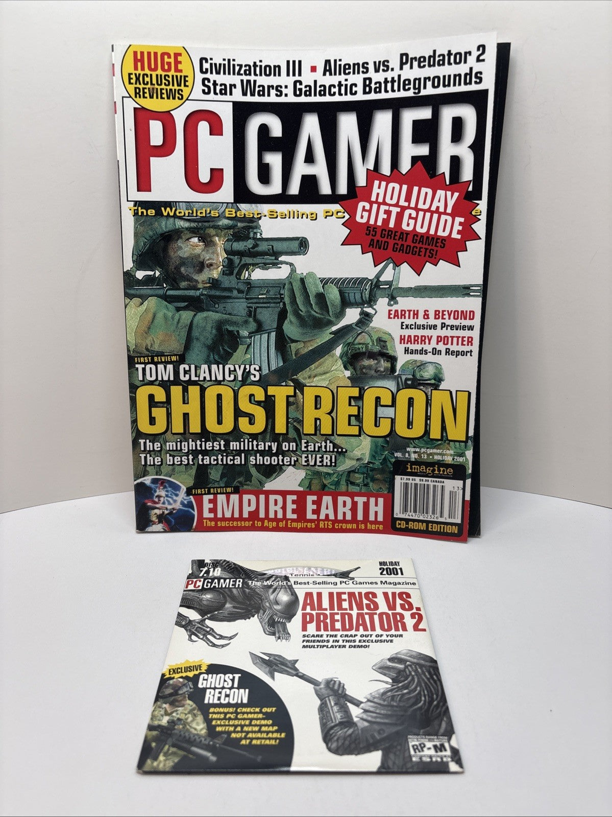 PC Gamer Magazine Tom Clancy Ghost Recon Holiday 2001 #92 With Demo Disc