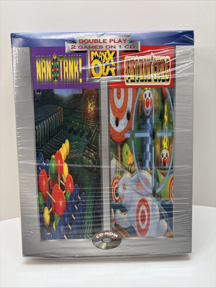 Nanotank! & Smokin’Guns Maxx Out  PC CD Rom Big Box 2 Games - Partial Shrink
