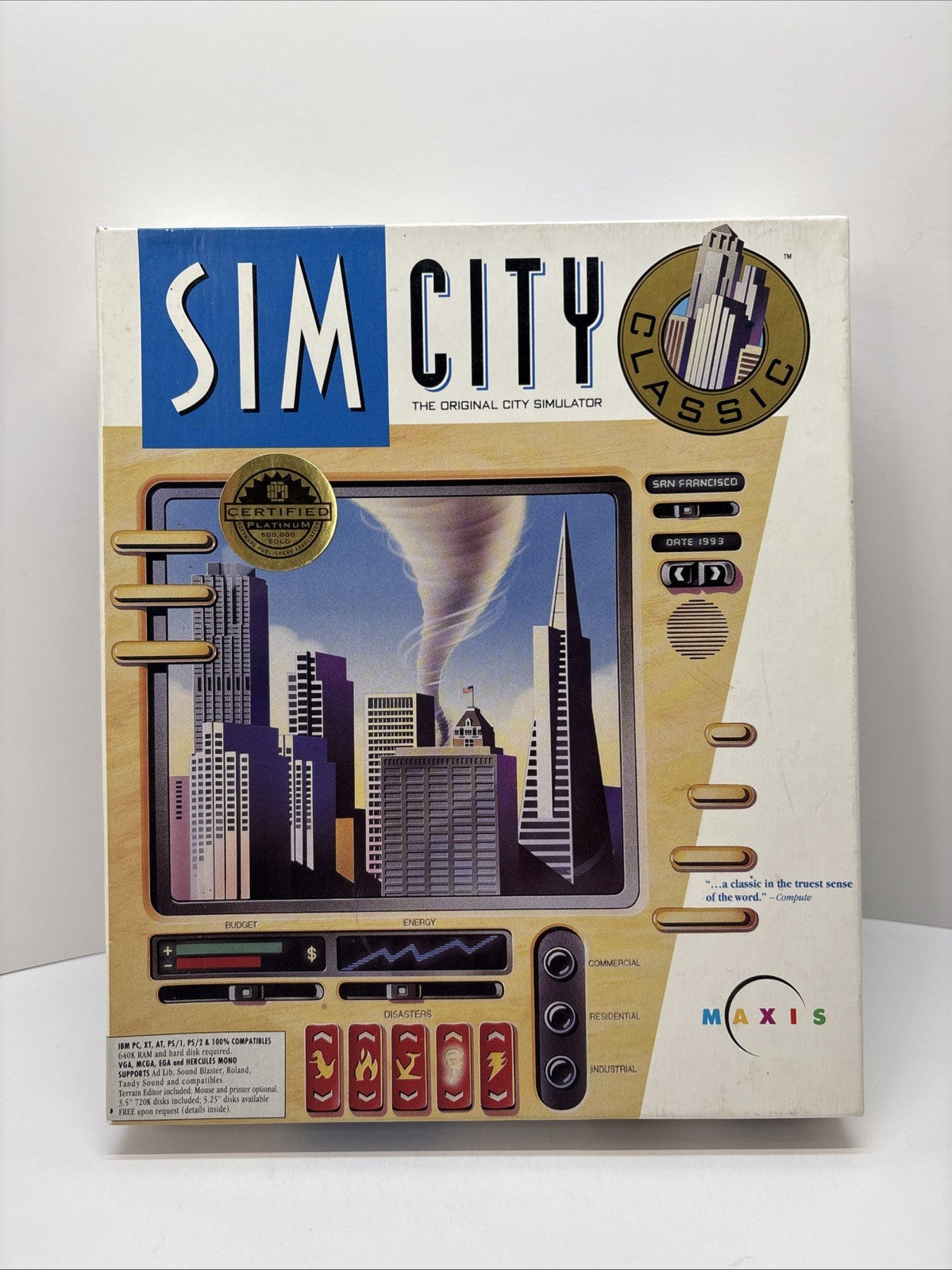 SimCity Classic (1993) Original City Simulator Maxis  (Box Only, No Game)