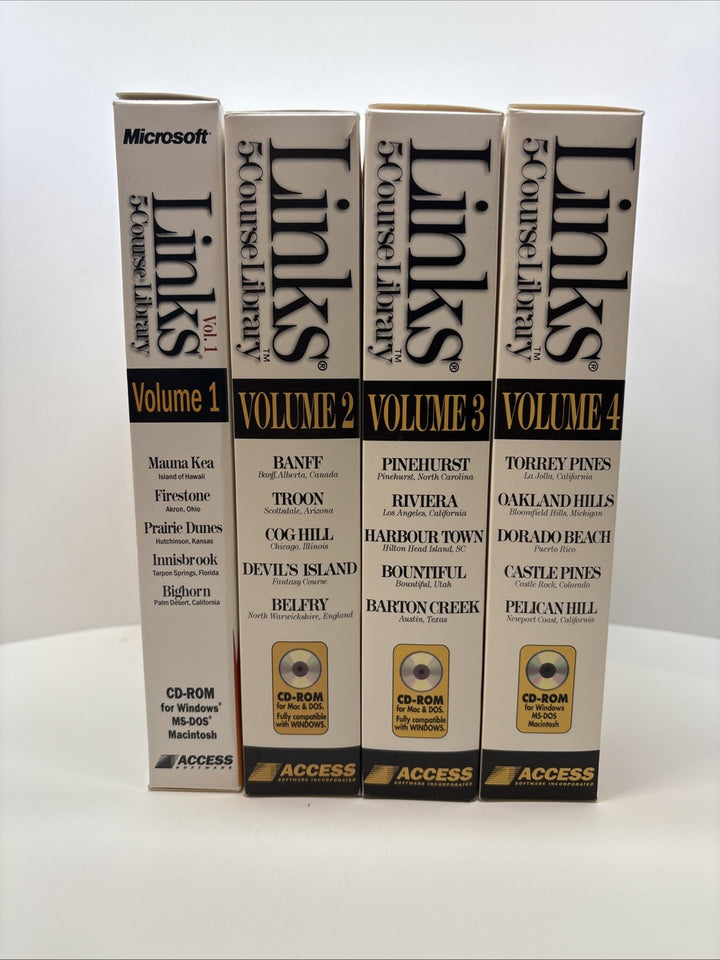 LINKS 5-Course Library Volumes 1-4 PC & MAC Golf 1996 Access Software - Big Box