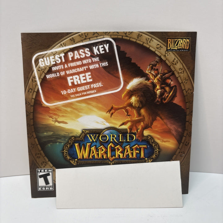 World Of Warcraft 2008 BLIZZARD Square Format GUEST PASS PROMO CARD