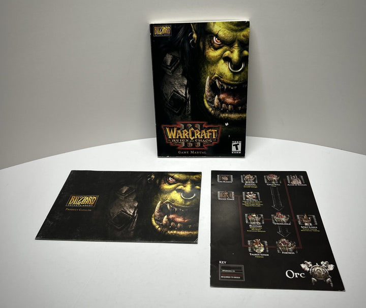 Warcraft 3 III Reign of Chaos PC Game Manual, Tech Tree & Product Catalog ONLY