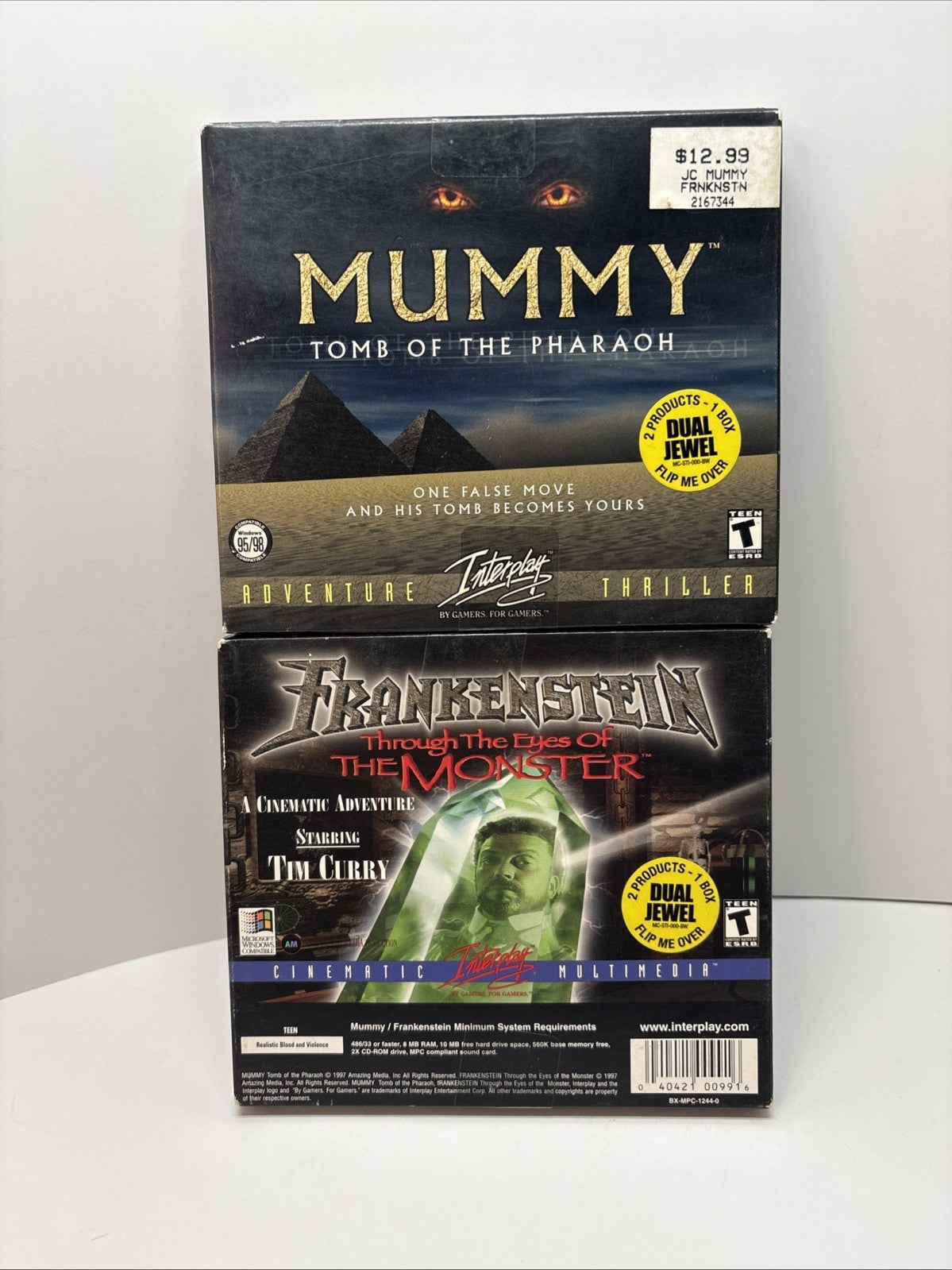 Mummy Tomb of the Pharaoh + Frankenstein Eye of the Monster (2001) PC CD-ROM