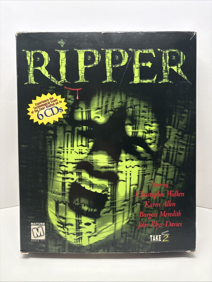 Ripper 6-DISC CD-ROM PC (Win95) Game, 1996 BIG BOX, RARE