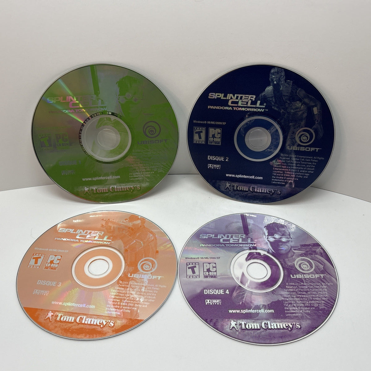 Tom Clancy's Splinter Cell Pandora Tomorrow (PC, 2004) Discs Only (4) French