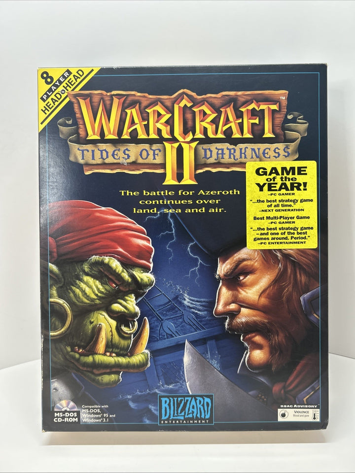 WarCraft II 2 Tides of Darkness Big Box MS-DOS CD-ROM 1995