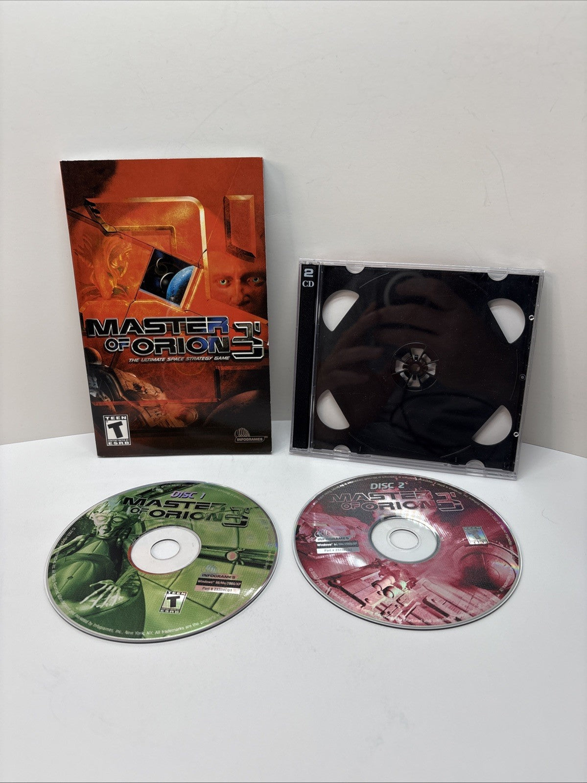 Master Of Orion 3 PC CD 2 Disc Infogrames 2002 Loose Discs With Manual ONLY!