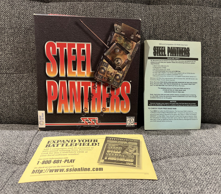 STEEL PANTHERS (1995) IBM PC Game Tank WWII SSI - BIG BOX And Inserts - No Game