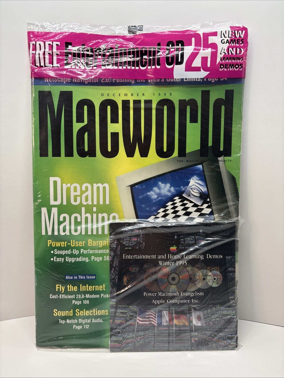 Macworld Magazine December 1995 SEALED with Entertainment CD 25 Macintosh RARE
