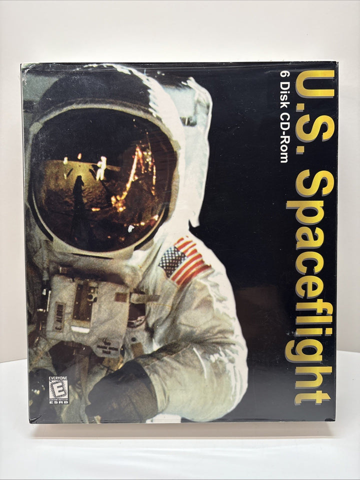 US Spaceflight PC Big Box Game - CD ROM 6 Astronauts Aim Software - Partial Seal