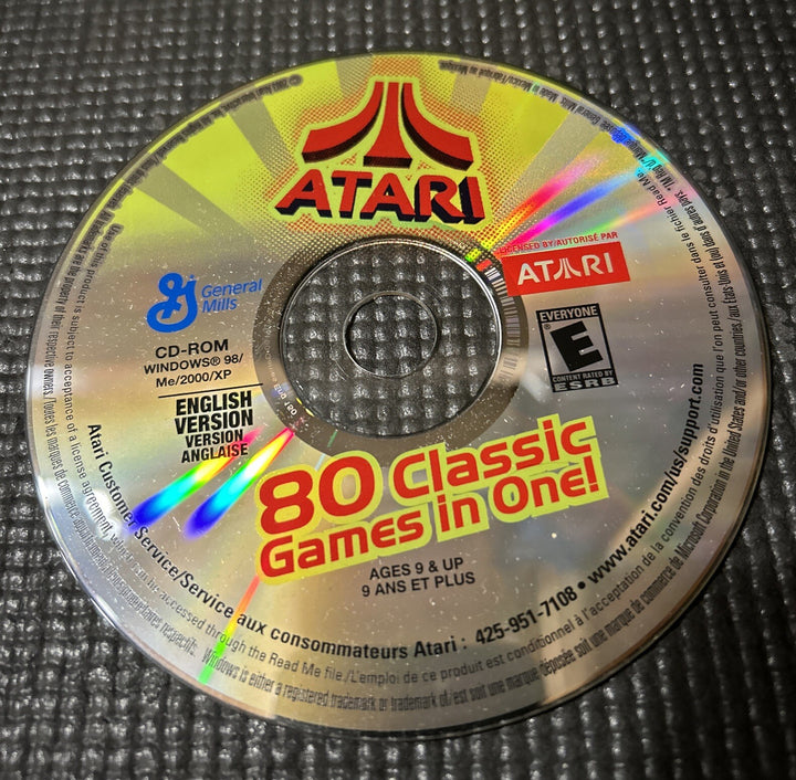 Atari – 80 Classic Games in One – 2003 PC Disc Only - General Mills