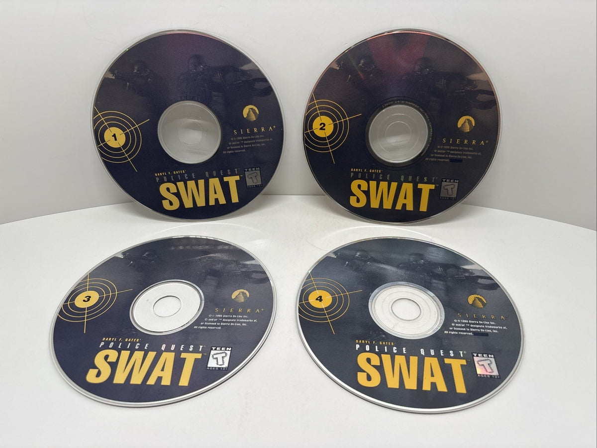 Daryl F. Gates' Police Quest: SWAT (1995) - PC CD-ROM - Discs Only (4)