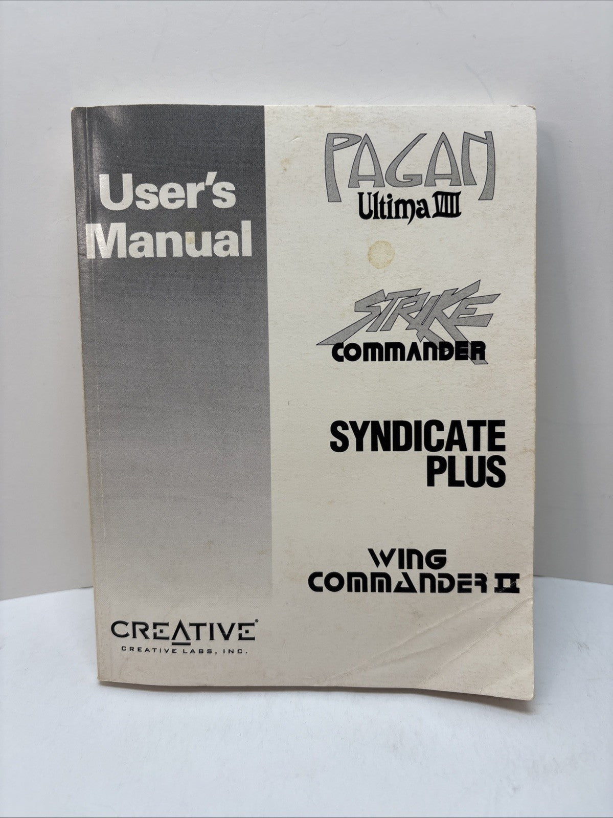 User's Guide Ultima VIII Pagan Wing Commander II Strike Commander Syndicate Plus