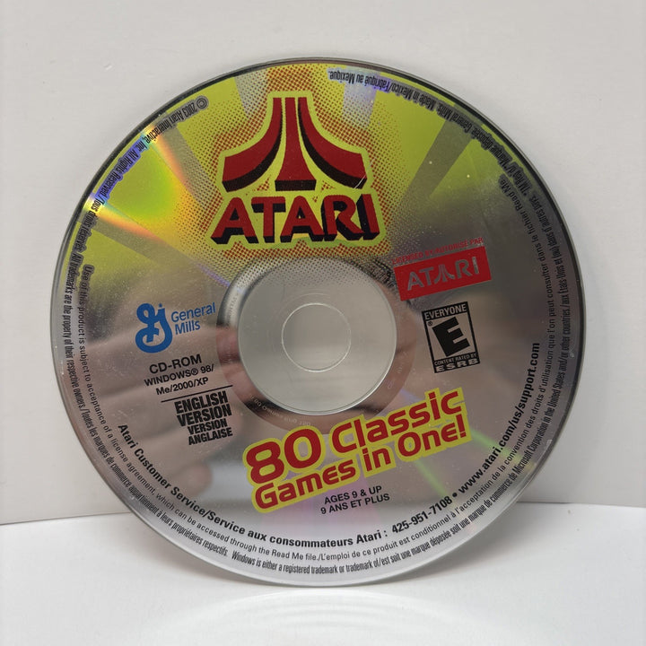 Atari – 80 Classic Games in One – 2003 PC Disc Only - General Mills Cereal Box