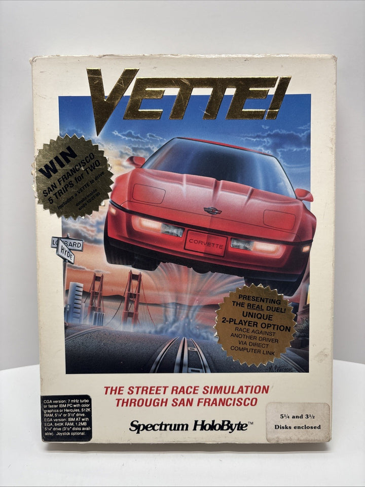 Vette! (1989) IBM PC Big Box game by Spectrum HoloByte