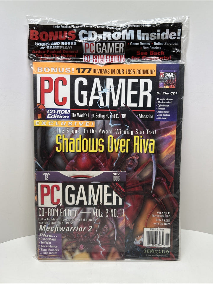 PC Gamer Magazine November 1995 vol 2 #11 Shadows Over Riva - With Disc & SEALED