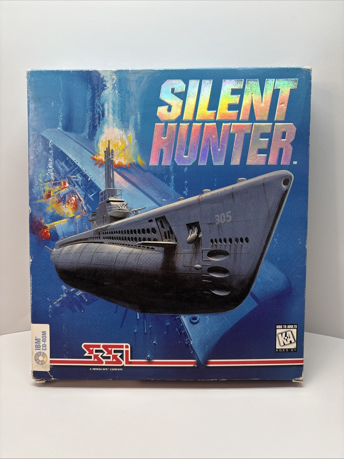 Silent Hunter - SSI  CD-ROM - PC BIG BOX Mindscape 1995 - No Inner Cardboard