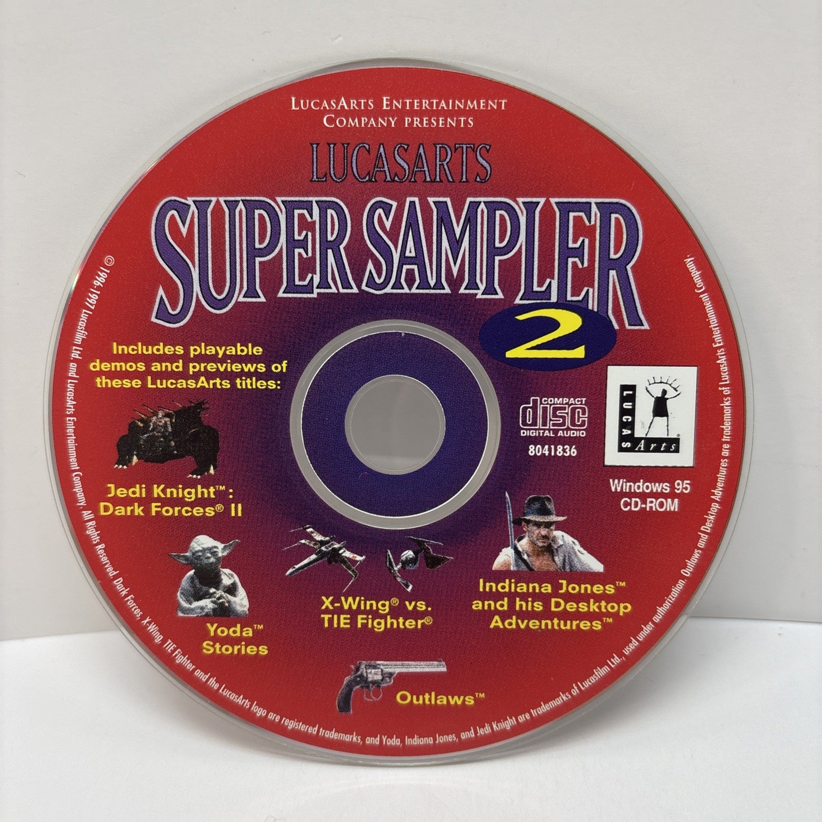 LucasArts Super Sampler 2 (1997) PC CD-ROM - Dark Forces II Yoda X-Wing Outlaws