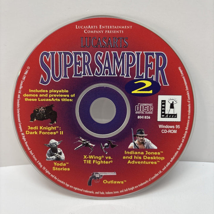 LucasArts Super Sampler 2 (1997) PC CD-ROM - Dark Forces II Yoda X-Wing Outlaws