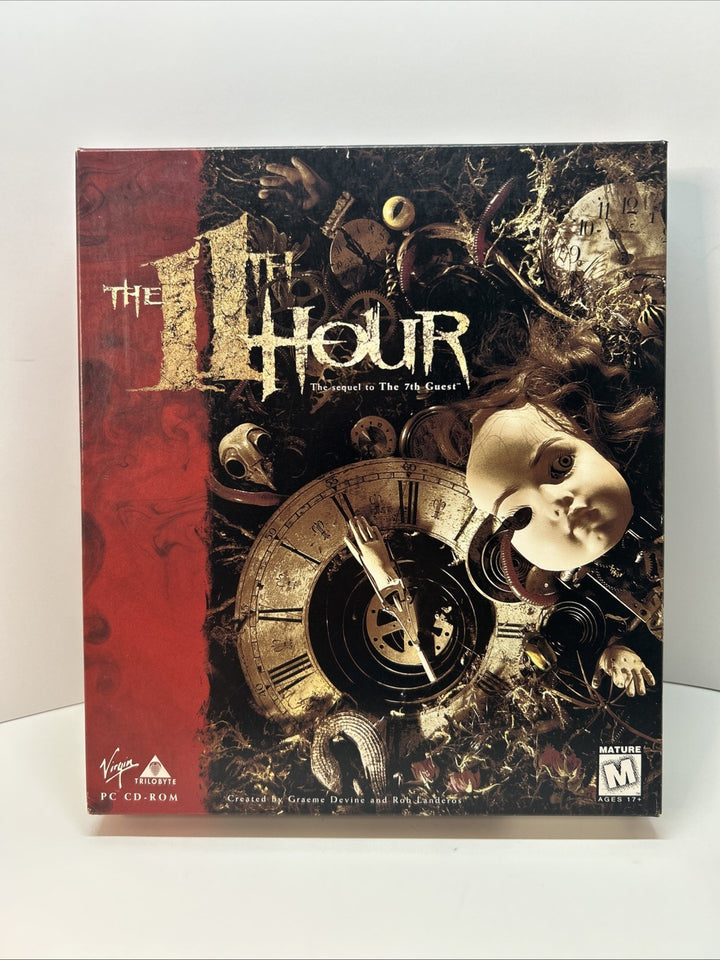 The 11th Hour Big Box PC Game CIB 1995 CD-ROM (Sequel to 7th Guest)