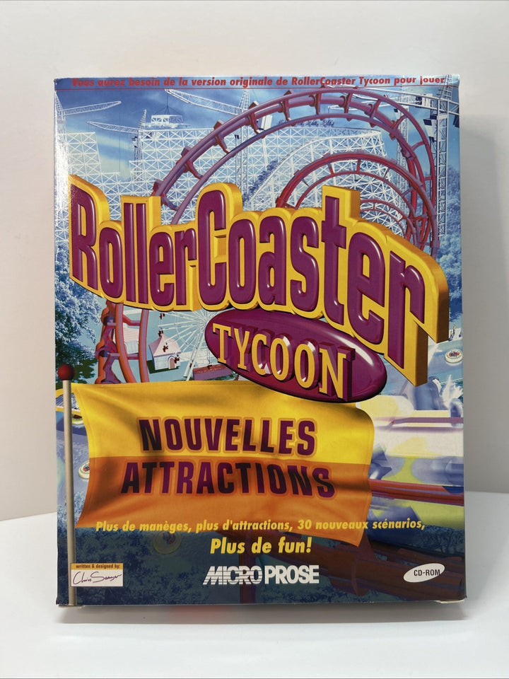 Rollercoaster Tycoon Added Attractions Nouvelles Pack PC Big Box 1999 - French