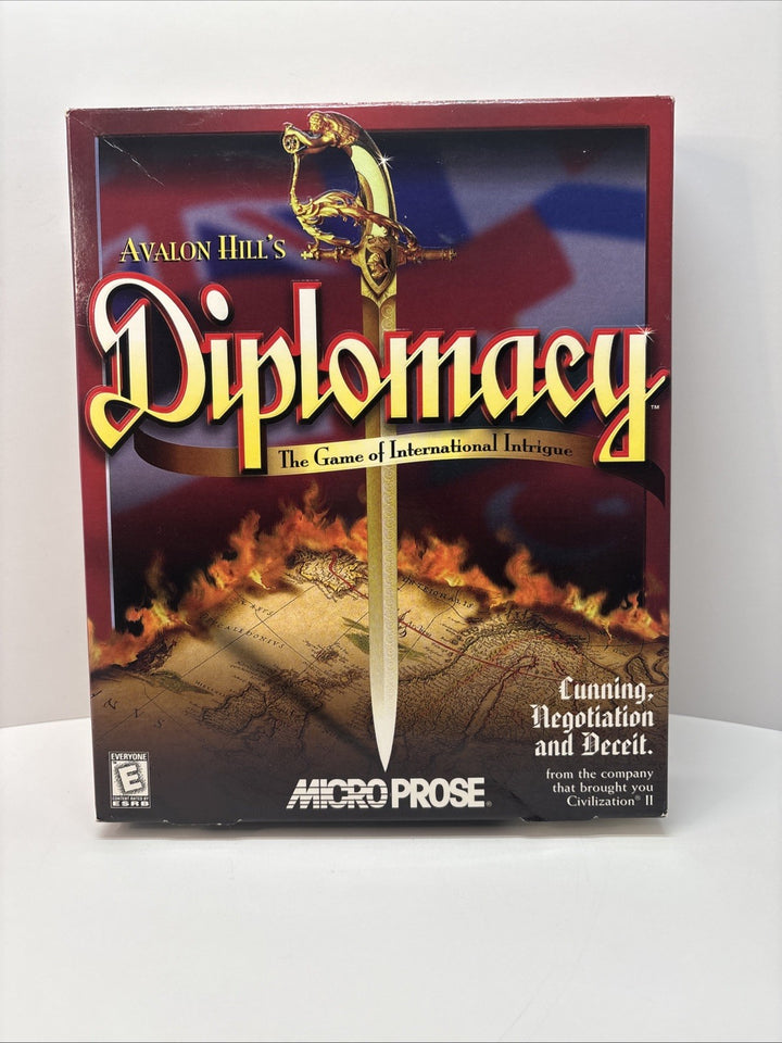 Avalon Hill's Diplomacy , PC Game, 1999, Big Box, Complete, Strategy, Microprose
