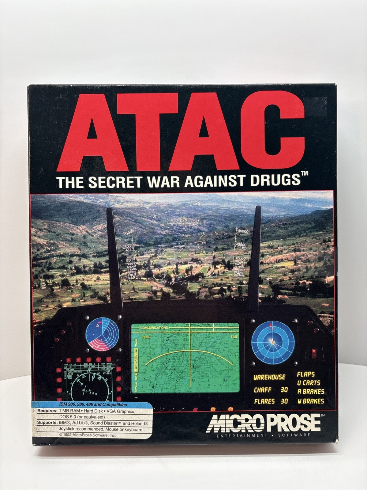 ATAC The Secret War Against Drugs PC game 3.5" 5 1/4 Floppy complete Microprose