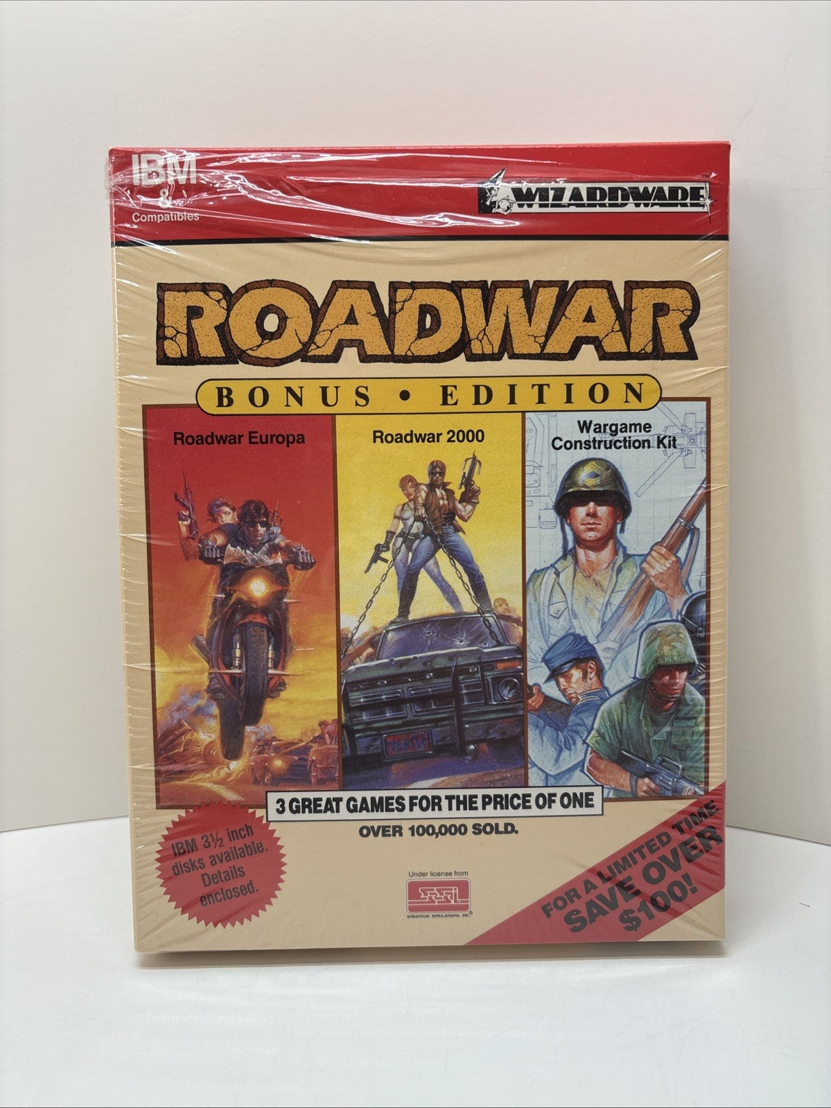 Roadwar Bonus Edition 3 Games - 5.25” floppy IBM MS-DOS - Partial Seal