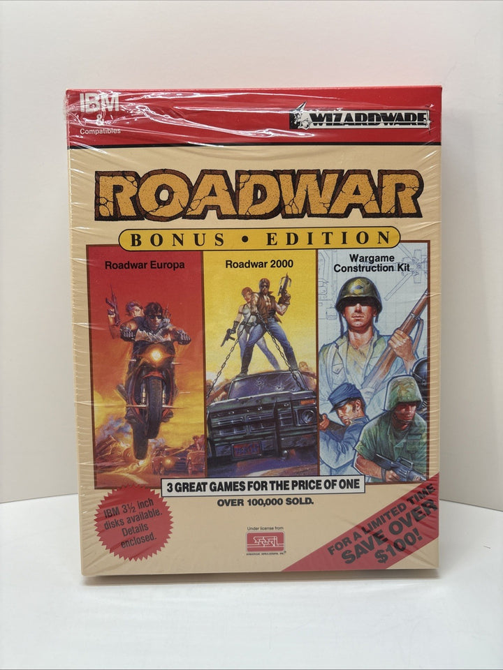 Roadwar Bonus Edition 3 Games - 5.25” floppy IBM MS-DOS - Partial Seal