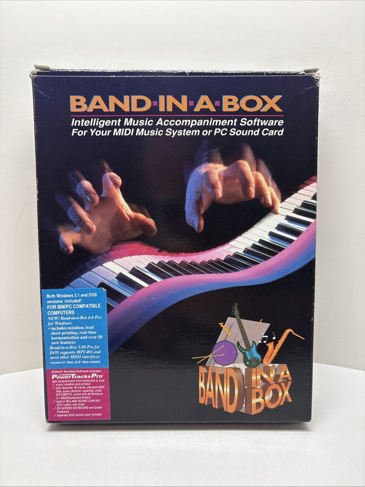 Vintage Band In A Box 6.0 Retail Copy For IBM PC With Power Tracks Pro