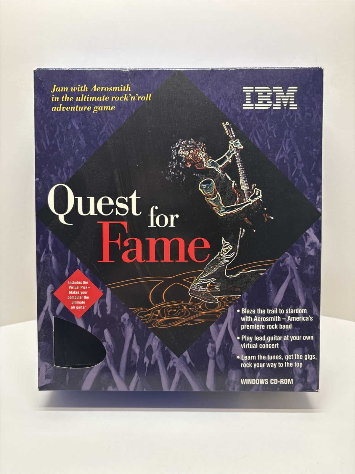 Quest For Fame IBM PC Aerosmith Music Entertainment 1995 - Box Only No Software