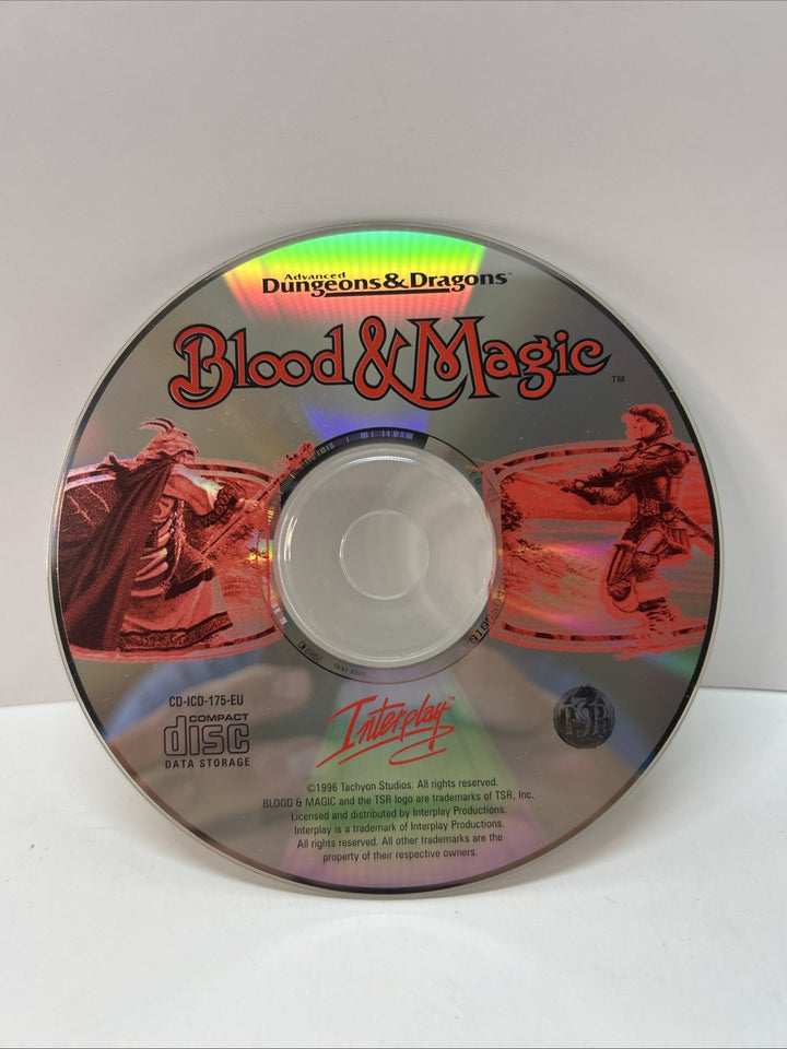 Dungeons & Dragons: Blood & Magic PC CD ROM Game 1996 Disc Only