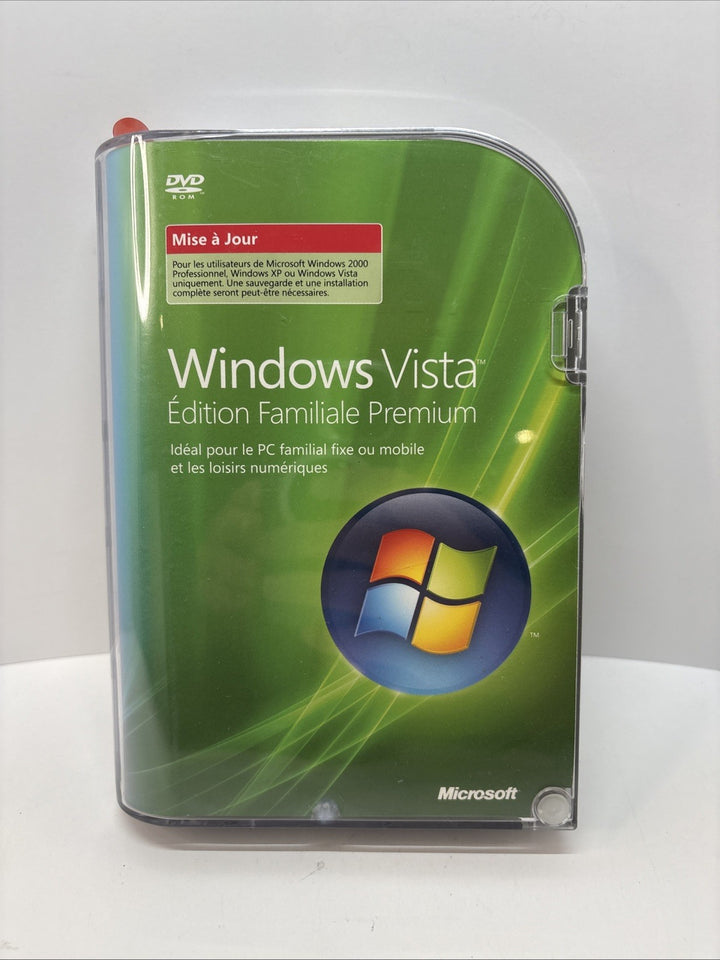 Windows Vista Edition Familiale Premium French 32 Bit DVD Software w/ Key
