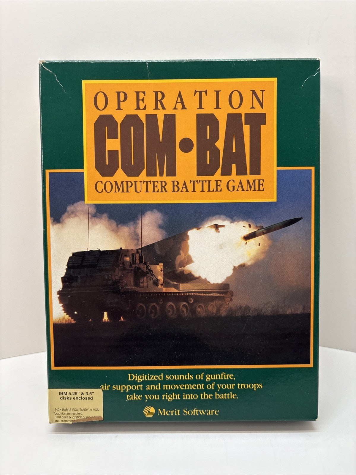 Operation Com-Bat Computer Battle Game (IBM 5.25 & 3.5, 1990) - Merit Software