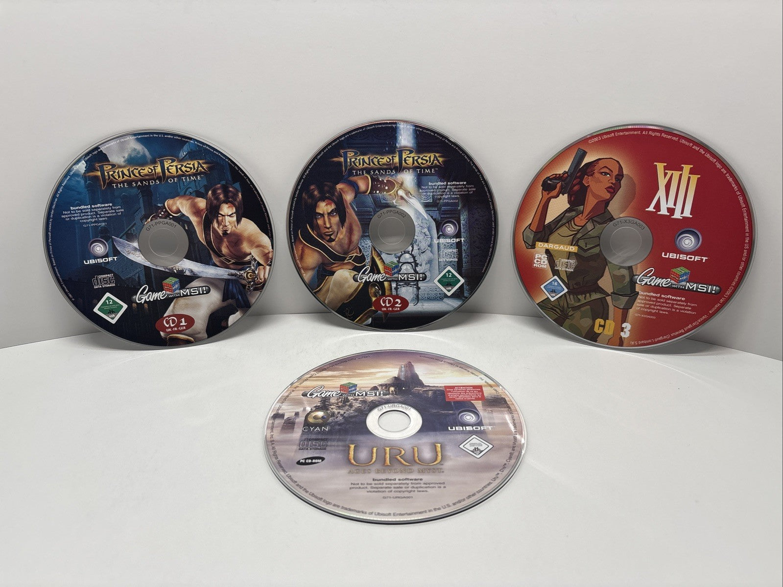 Prince of Persia The Sands of Time +XIII +Uru Myst PC CD-ROM Game with MSI Loose