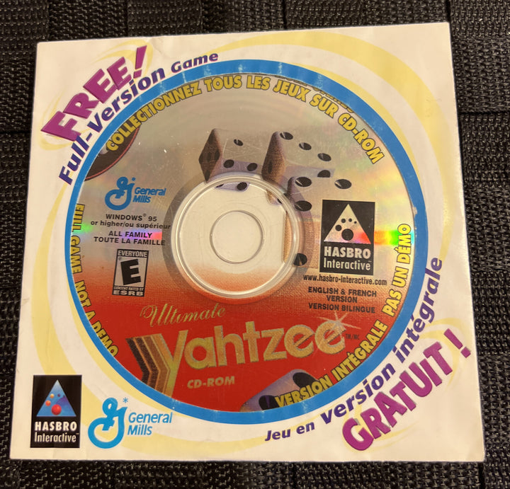 Ultimate Yahtzee CD-Rom - General Mills Cereal Promo (PC, 1996/2000)  In Sleeve!