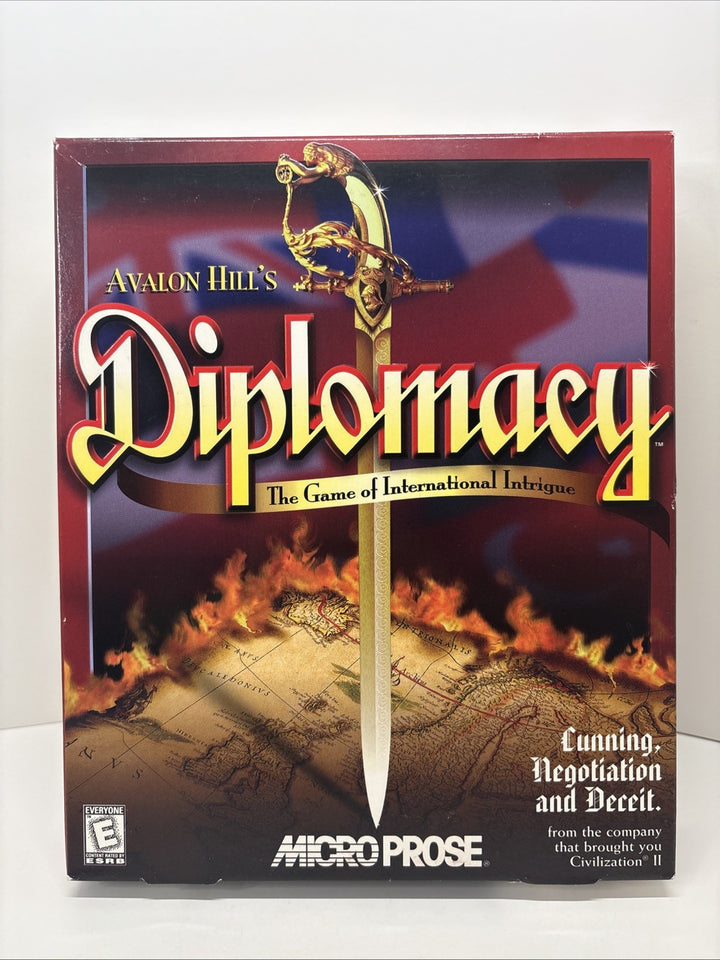 Avalon Hill's Diplomacy , PC Game, 1999, Big Box, Complete, Strategy, Microprose