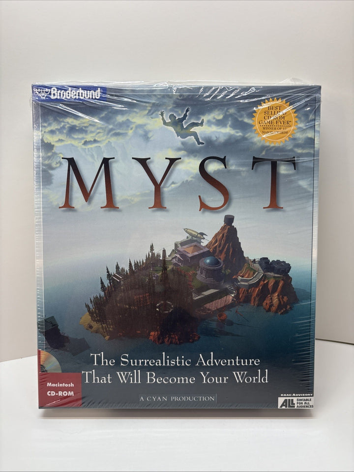 Myst (MAC, 1993) CD-ROM Broderbund Software Big Box - Opened With Partial Seal