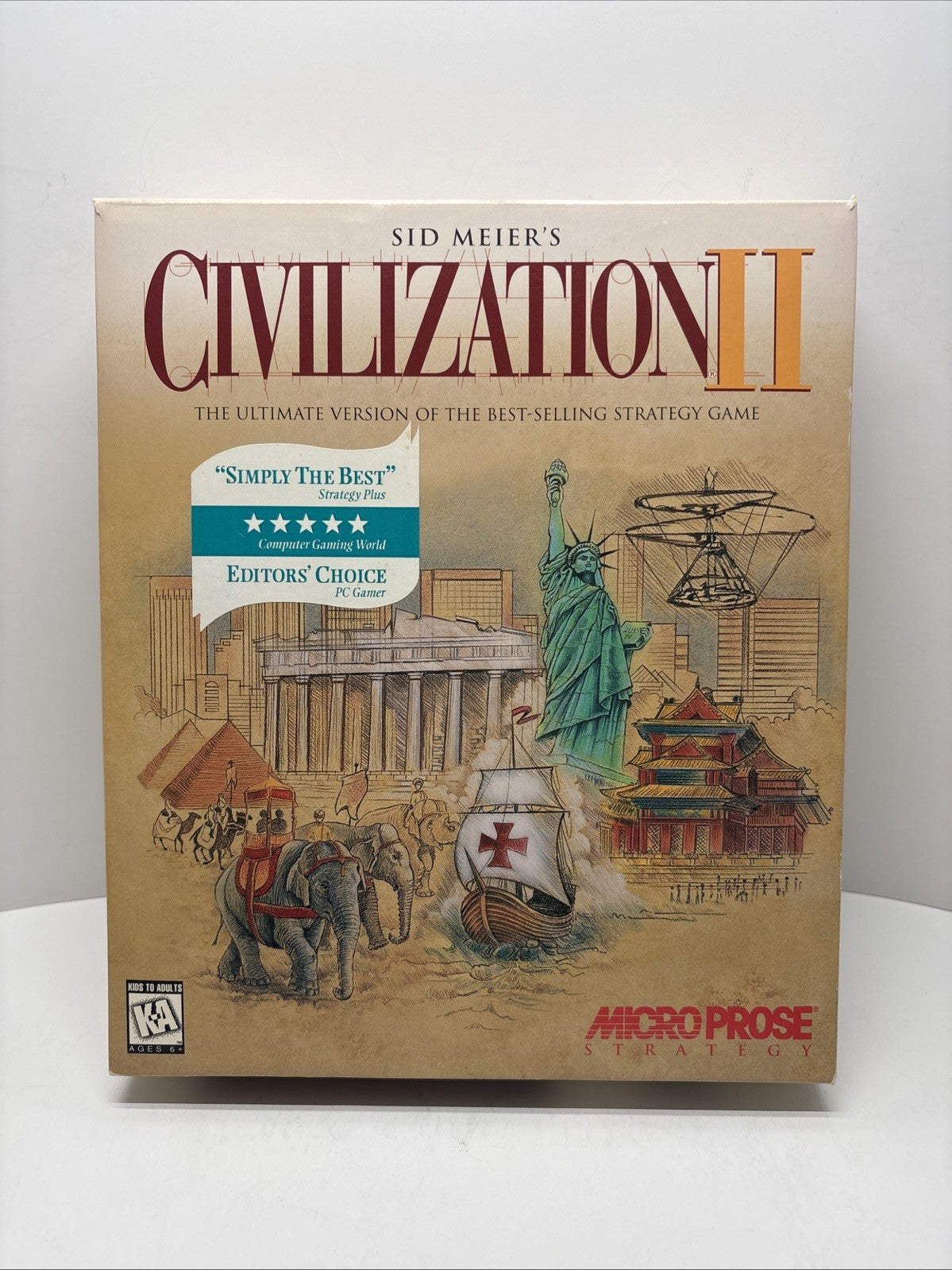 Sid Meier's Civilization II (1996) Vintage MicroProse Big Box PC Game CD-ROM