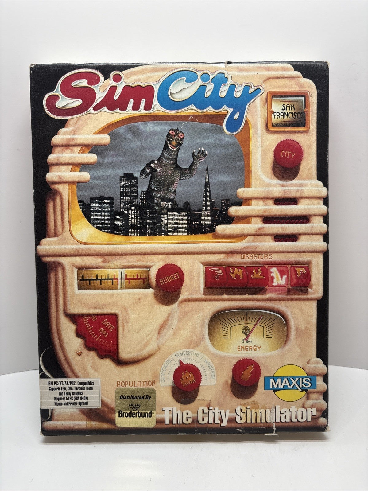 SimCity (1989) PC DOS IBM Maxis 5.25” Floppy Disks - Contain Disks And Reg Card