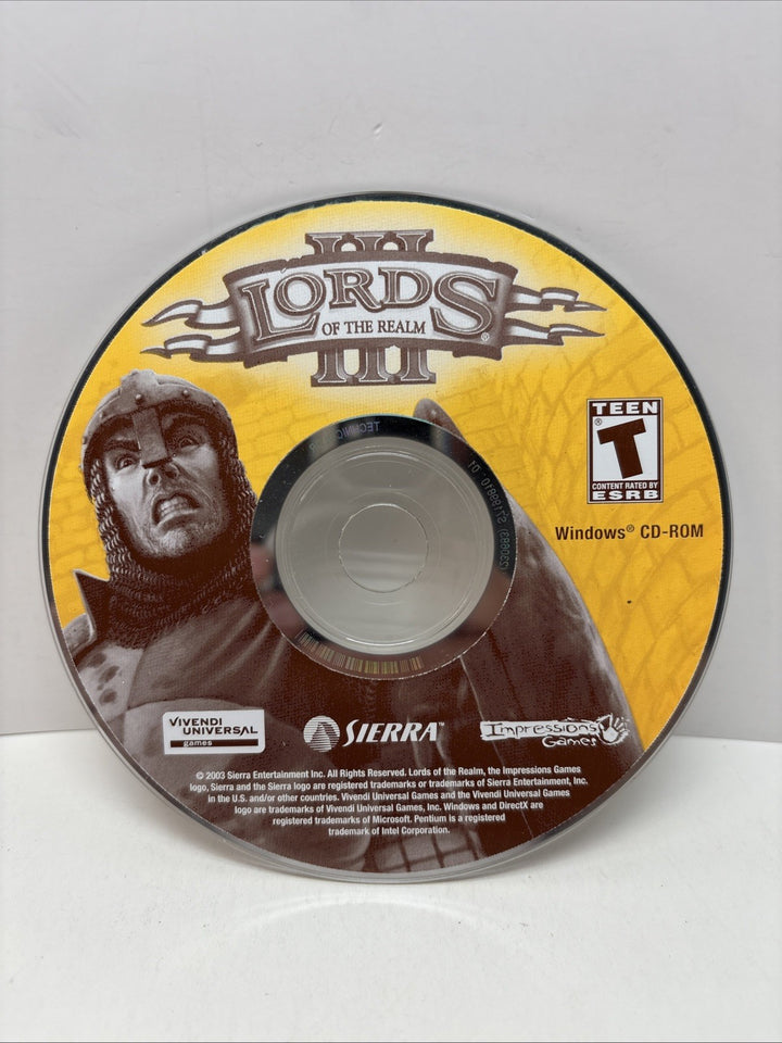 Lords Of The Realm 3 III (PC CD-ROM) Disc Only