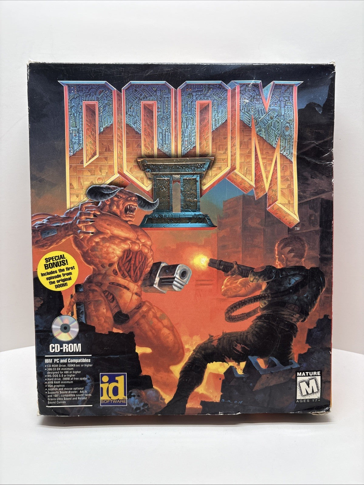 Doom II PC Big Box ONLY 1994 id GT Interactive NO GAME - Damaged See Pictures