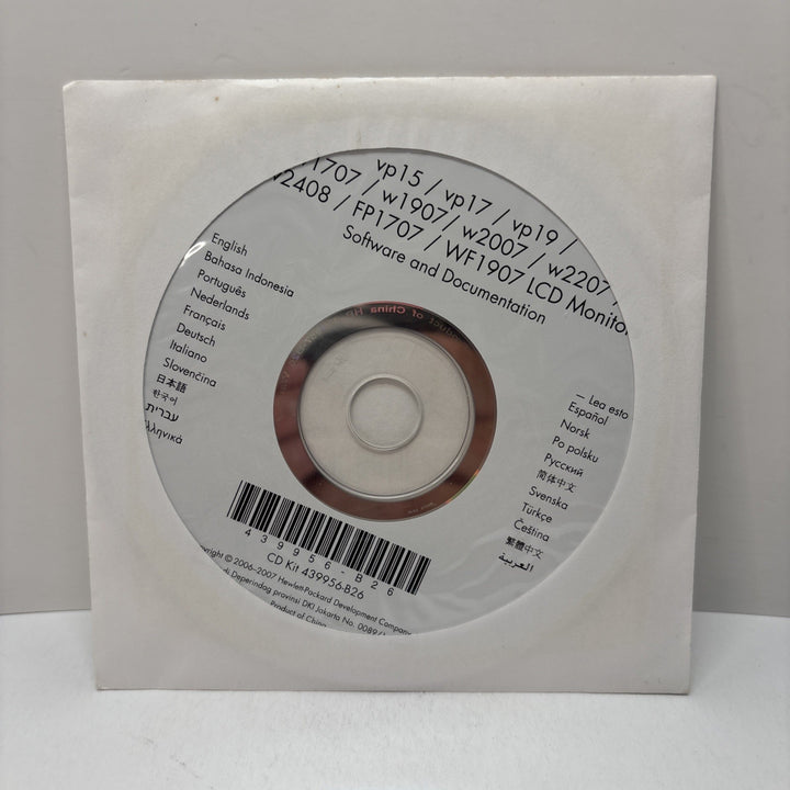 HP LCD Monitor Software Documentation Driver Disc CD Kit 439956-B26 - New Sealed