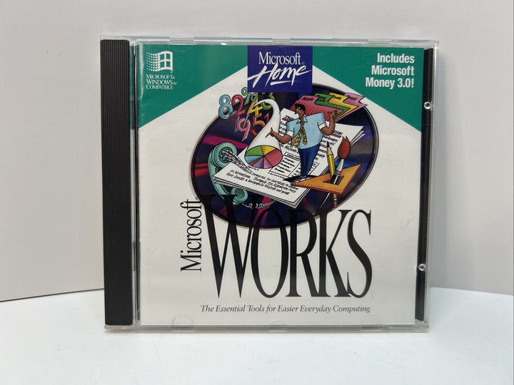 Microsoft Home WORKS CD-ROM 1994 Includes Microsoft Money 3.0 Used Complete