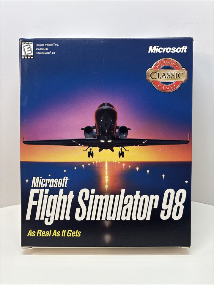 Microsoft Flight Simulator 98 (PC, 1998) Big Box Complete