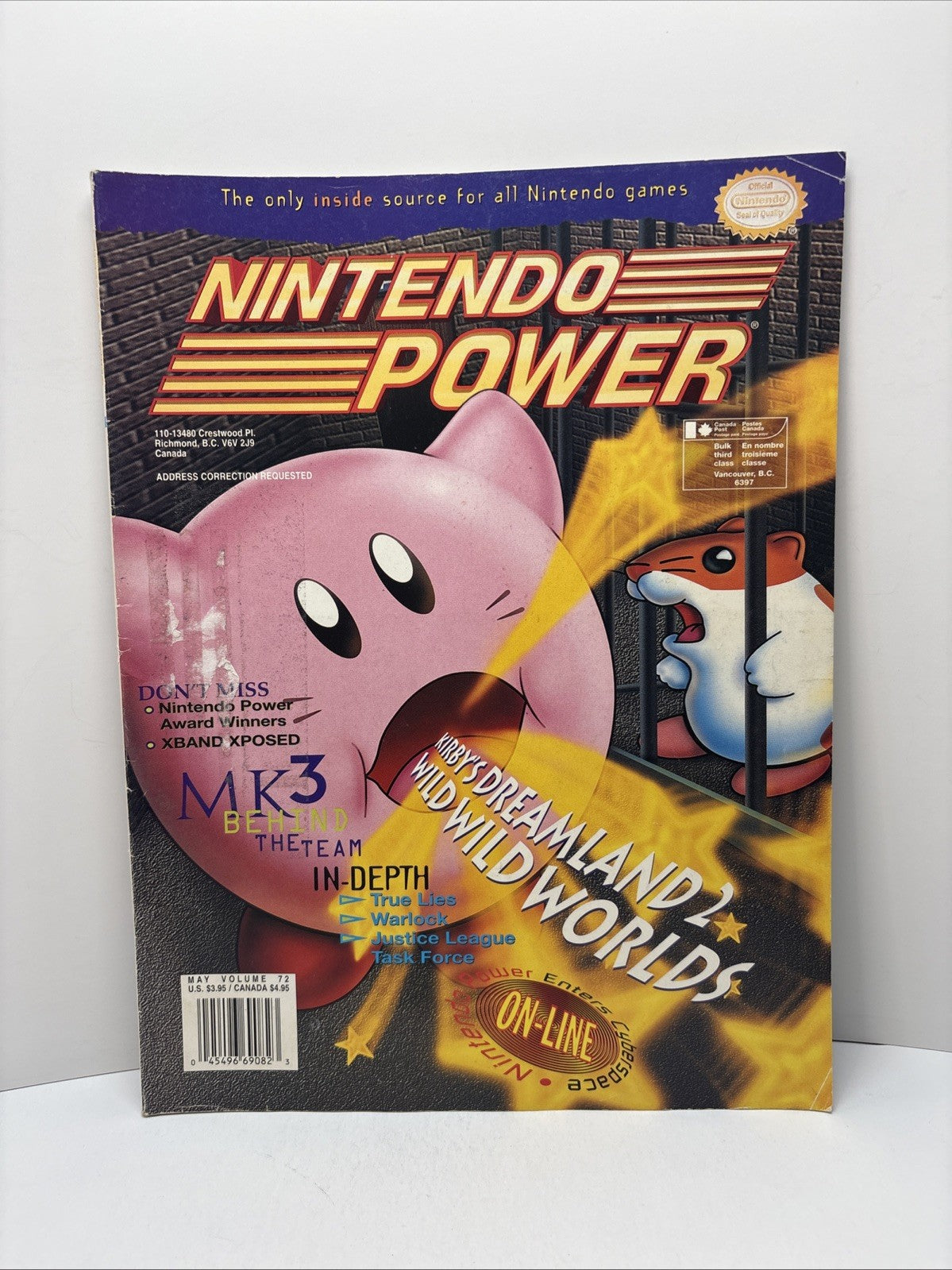 NINTENDO POWER MAGAZINE - MAY  1995 / VOL. 72 - KIRBY’S DREAMLAND 2 With Poster