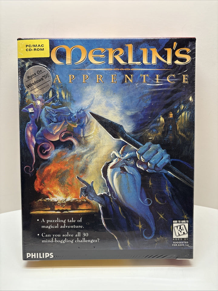 Merlin’s Apprentice Big Box PC/Mac CD-ROM Complete w/ Disc & Jewel Case Philips