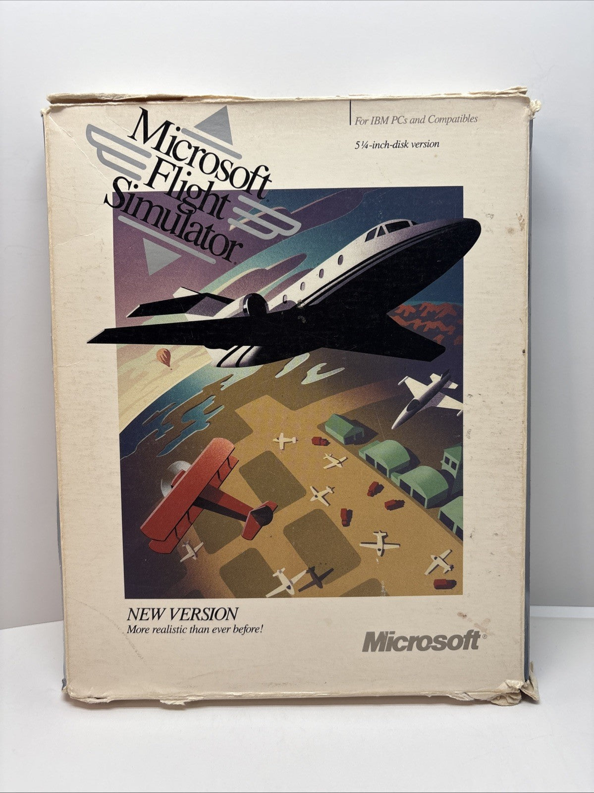 Microsoft Flight Simulator (PC, 1989) Big Box 5.25 Floppy Disk Version