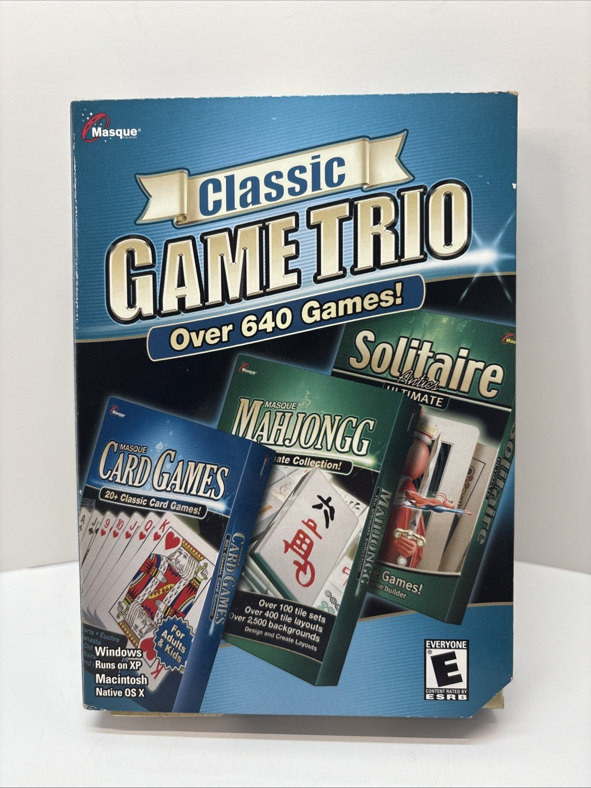 Classic Game Trio PC CD-ROM by Masque 2004 - 640 Games - Small Box